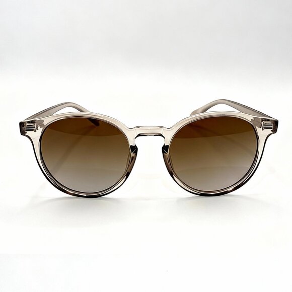 NEW Indie Iconic Clubmaster Trendy Designer Polarized Round Sunglasses - Tan - Picture 2 of 5